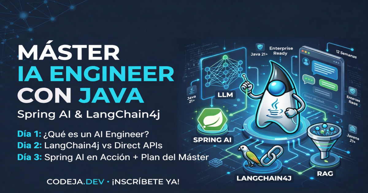Descubre el Máster IA Engineer con Java | Domina Spring AI y LangChain4j